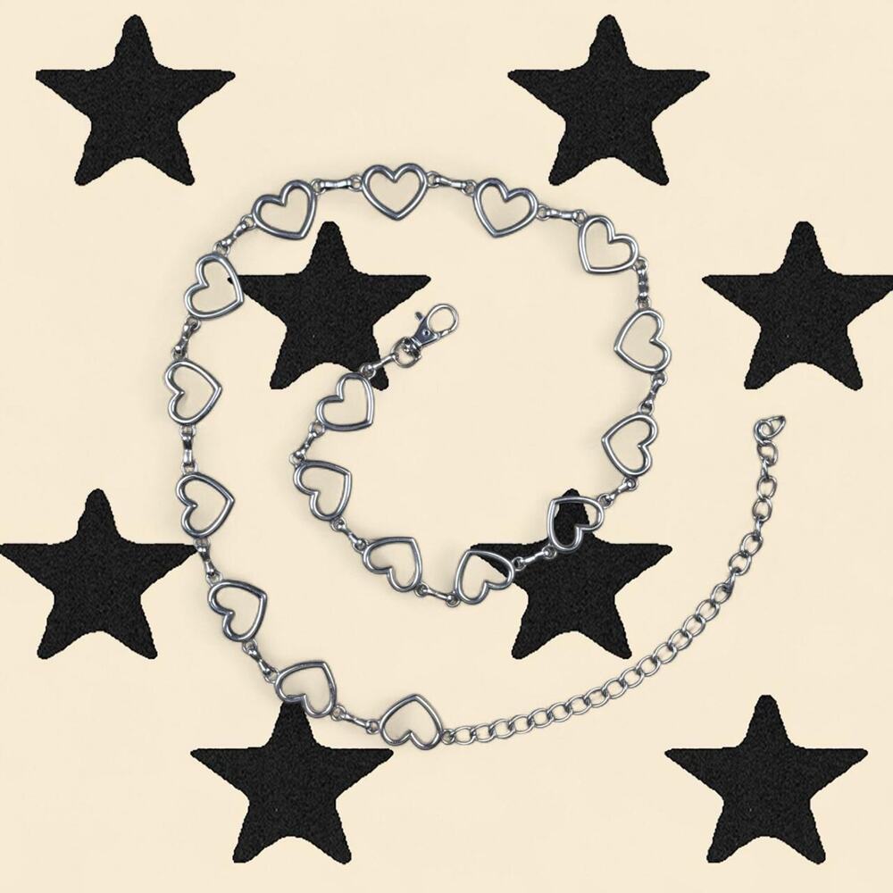 Y2k silver open heart